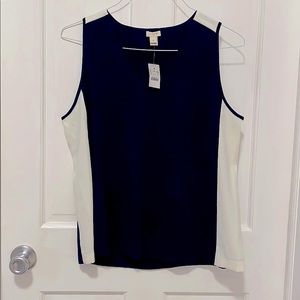 J. Crew Navy and White Tank Top